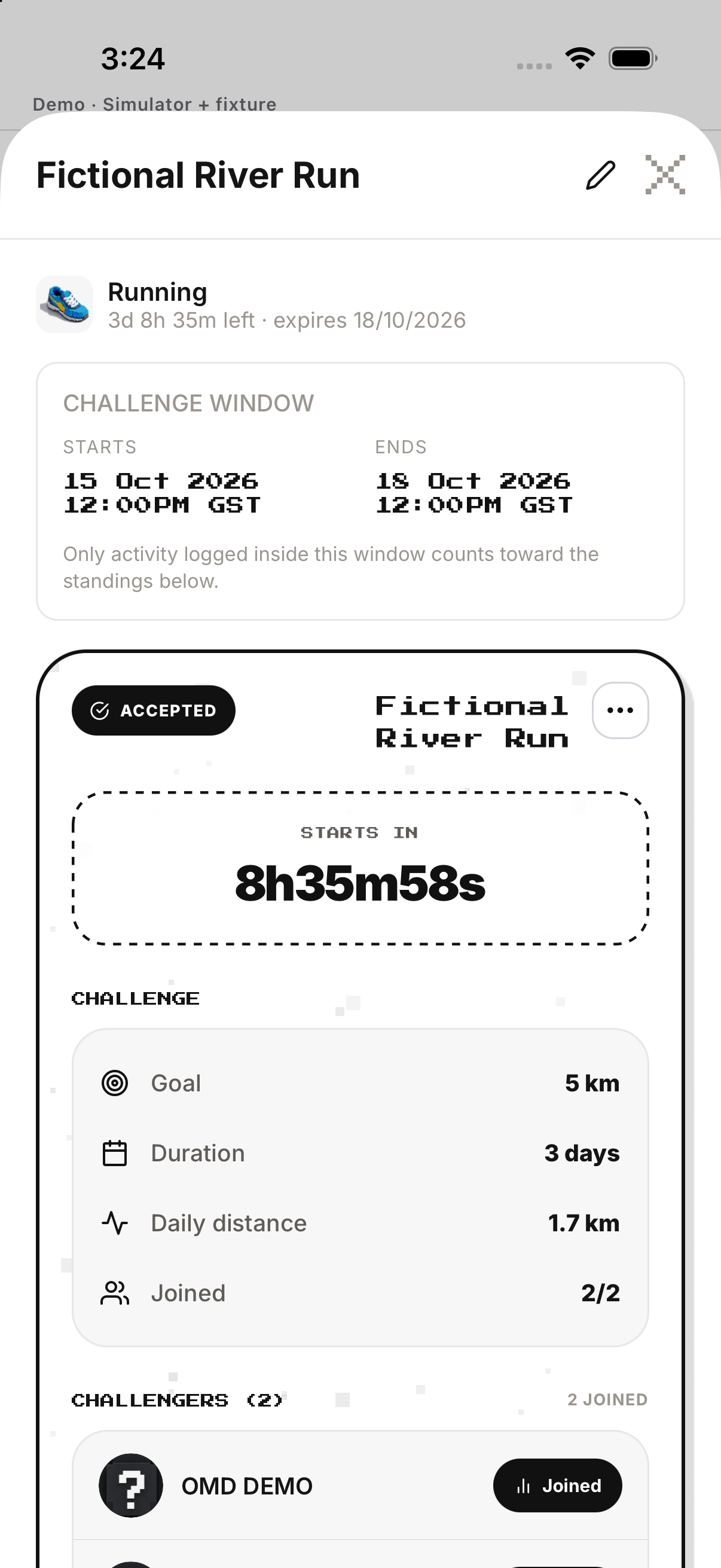 Challenge detail; English UI.