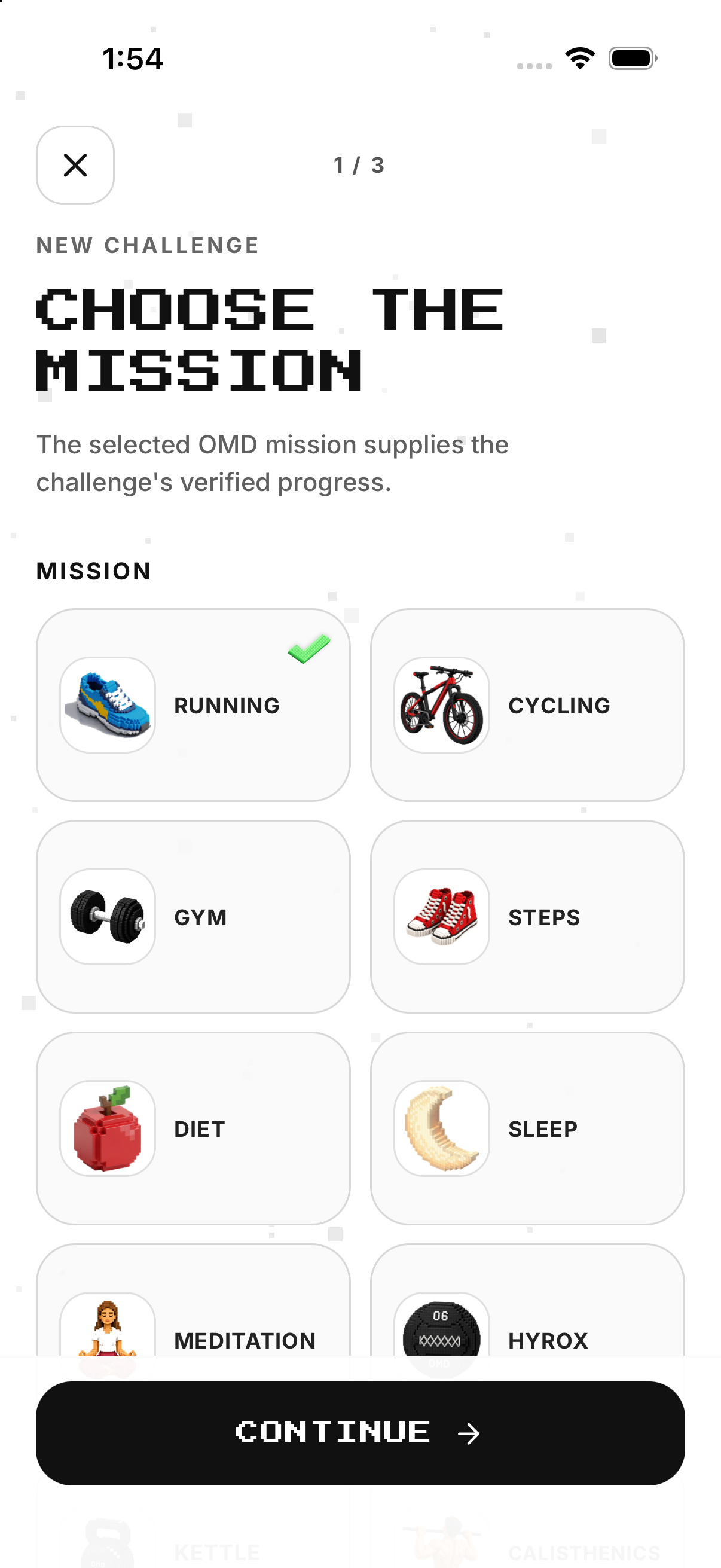 Mission selection; English UI.