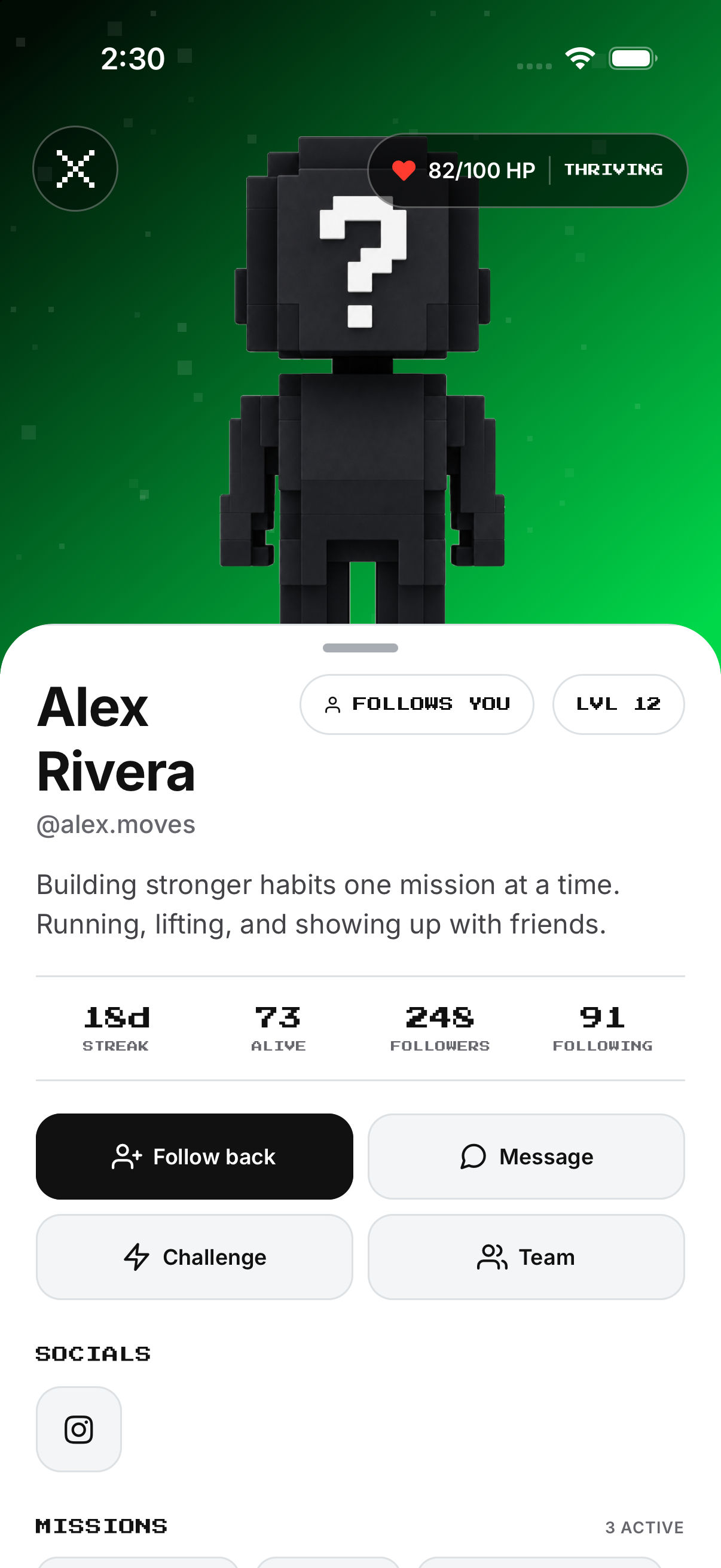 Public profile; English UI.