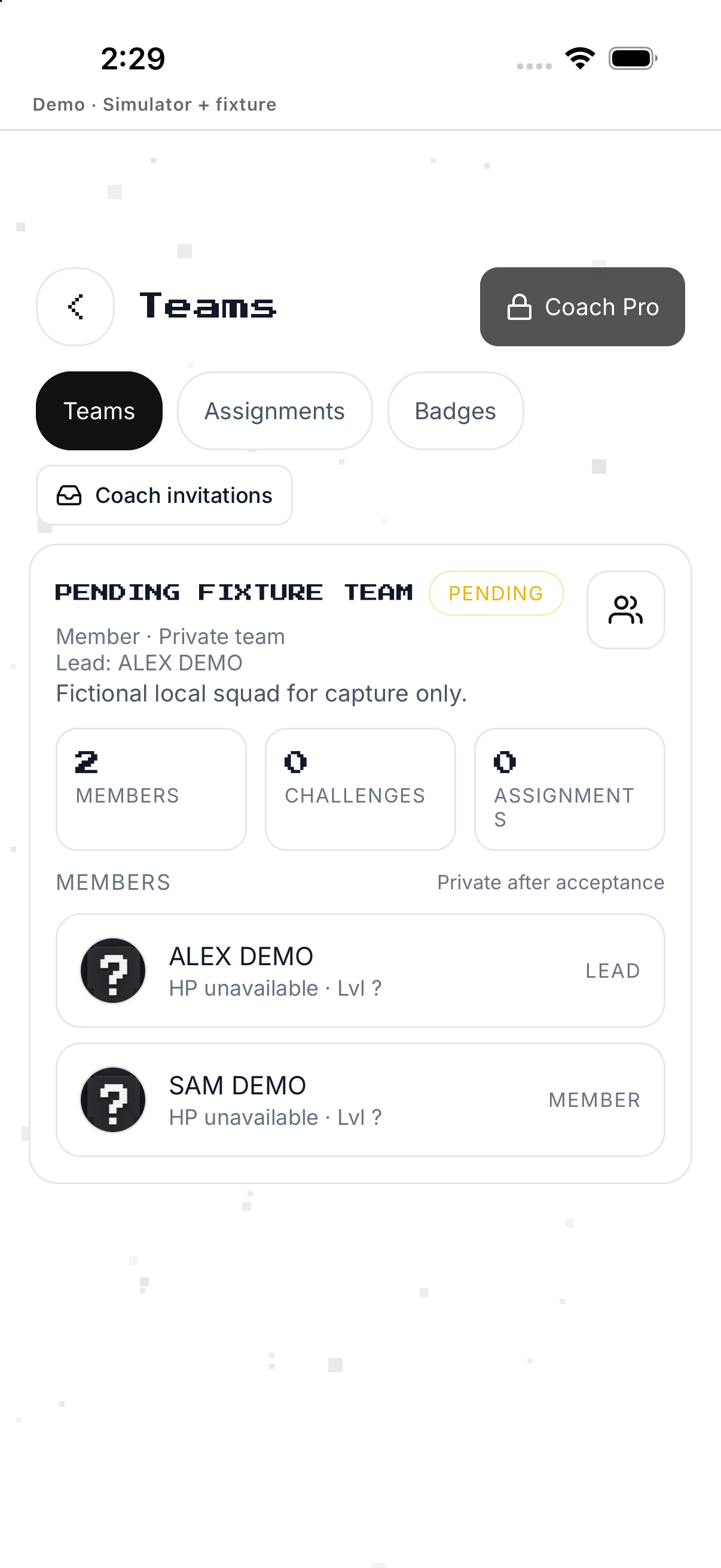 Pending team invitation; English UI.