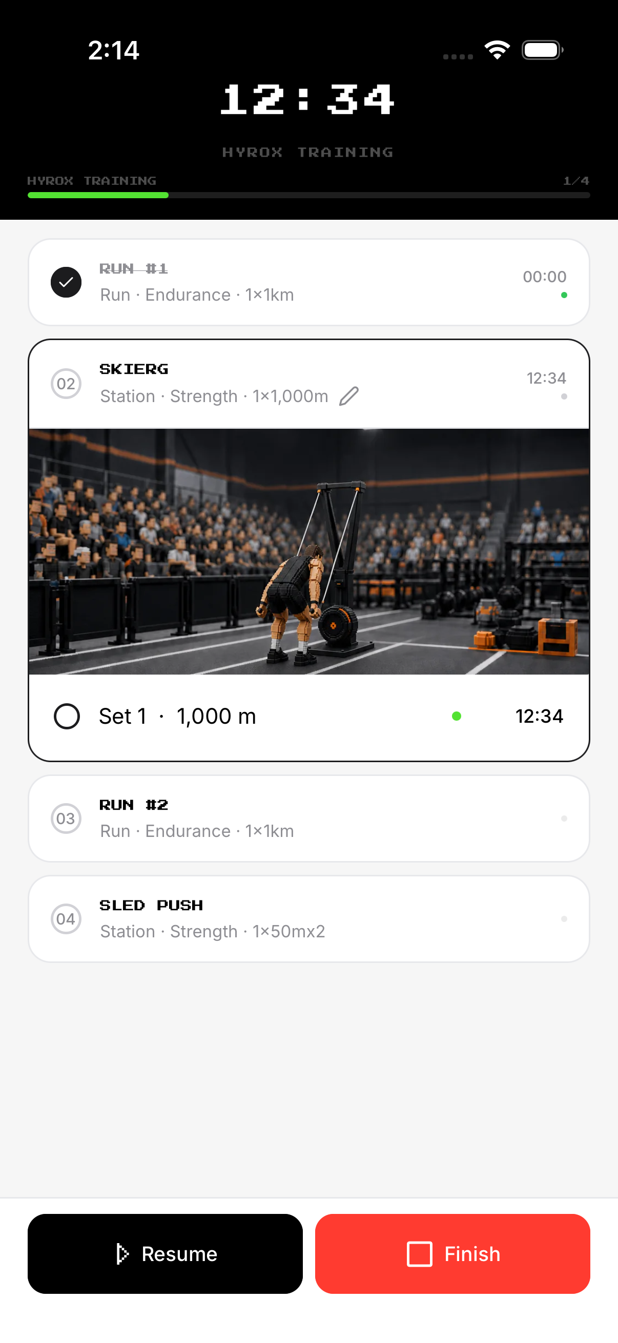 Paused workout