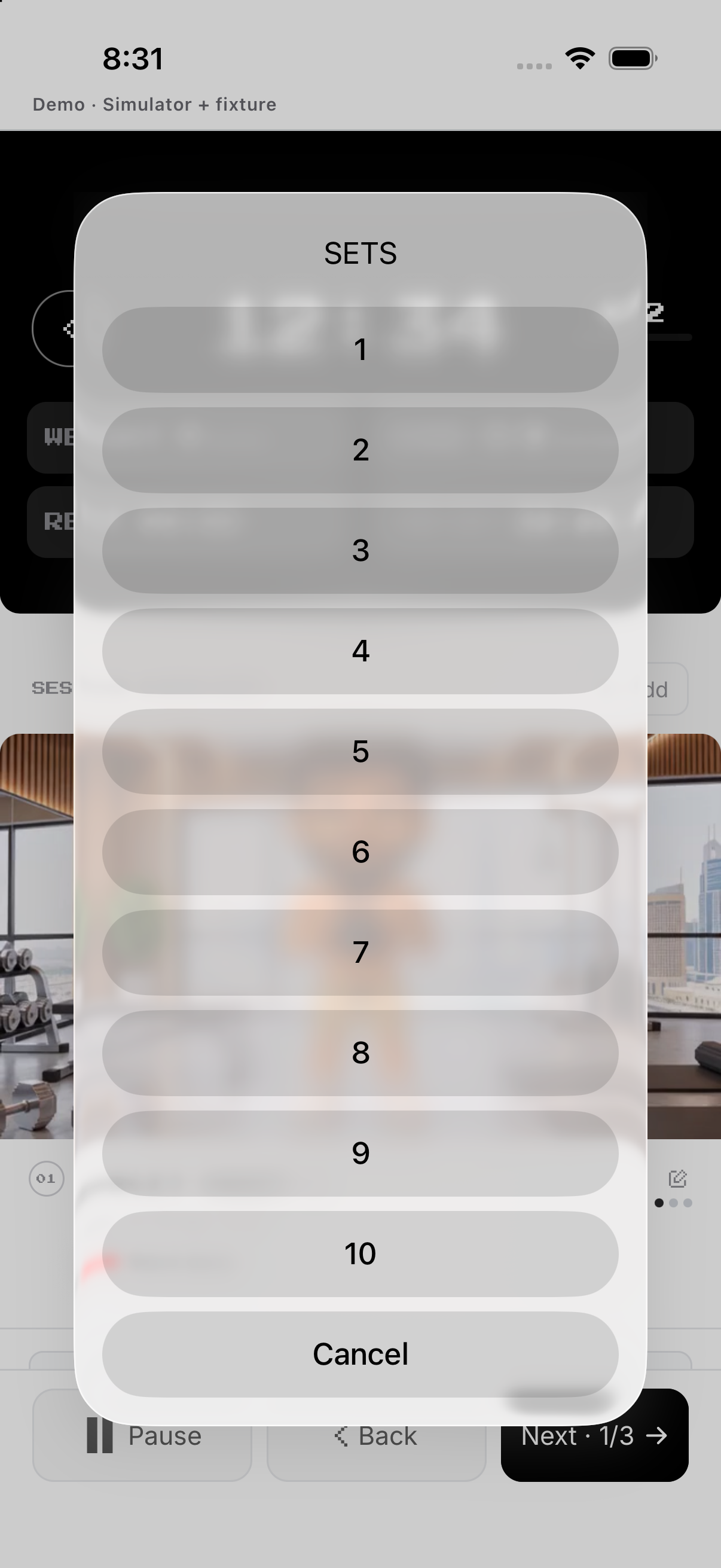 Sets picker