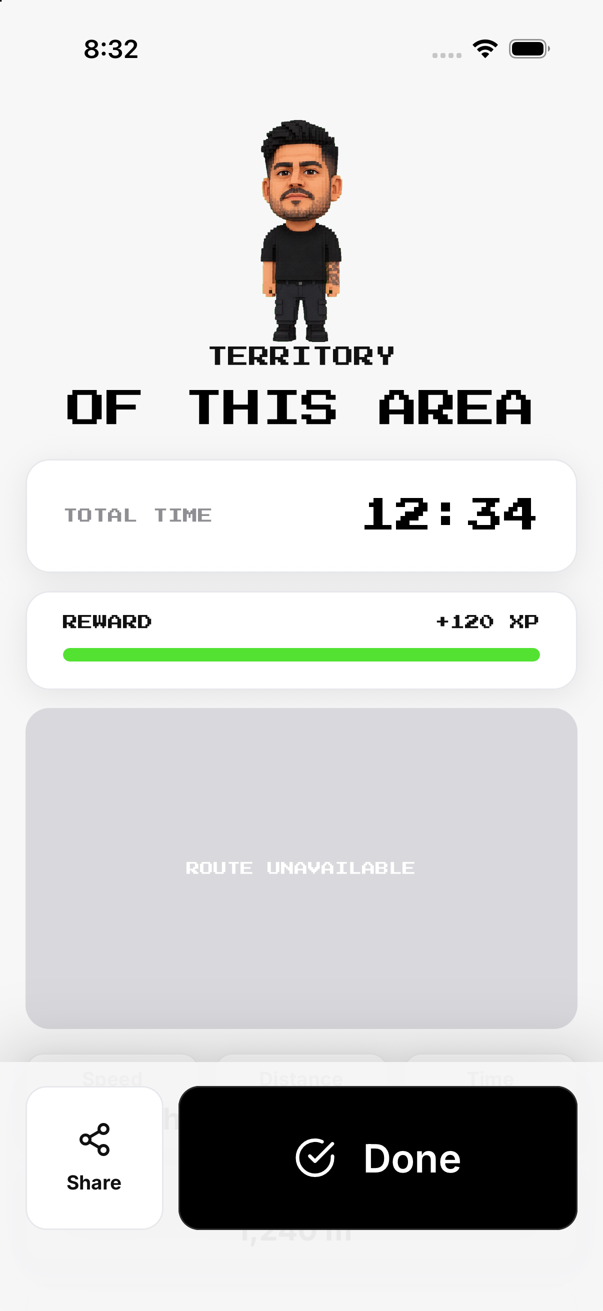 Conquer · Completion controls, fictional result