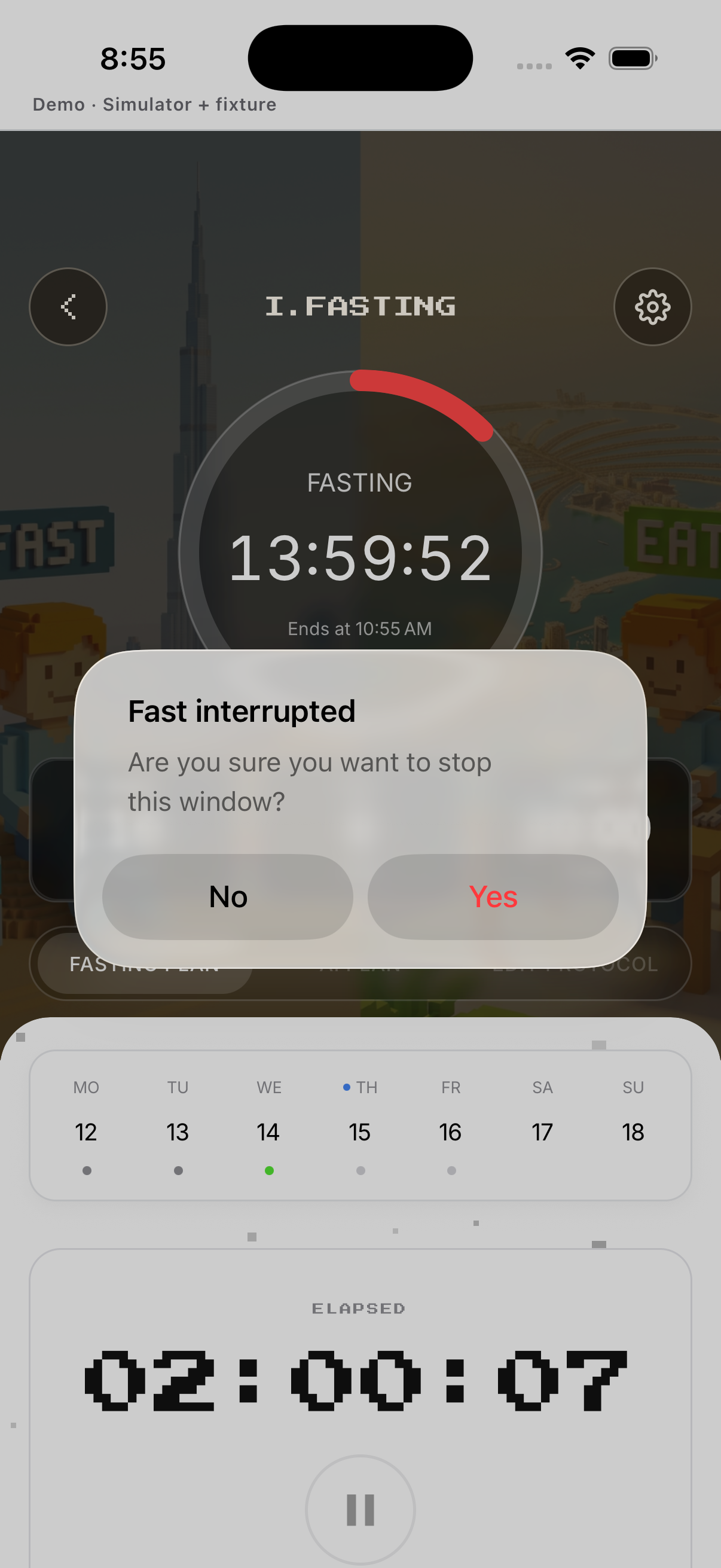 Stop confirmation