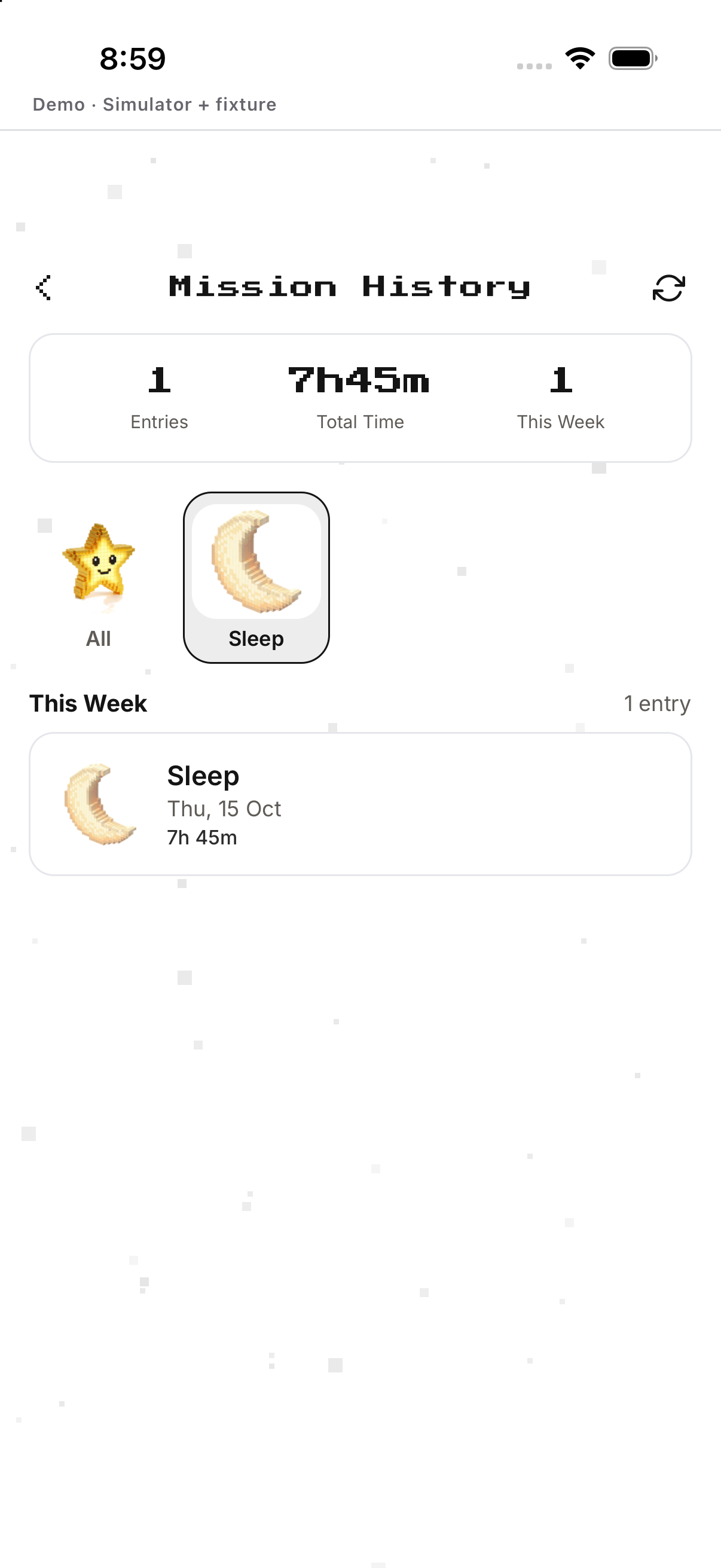 Sleep history