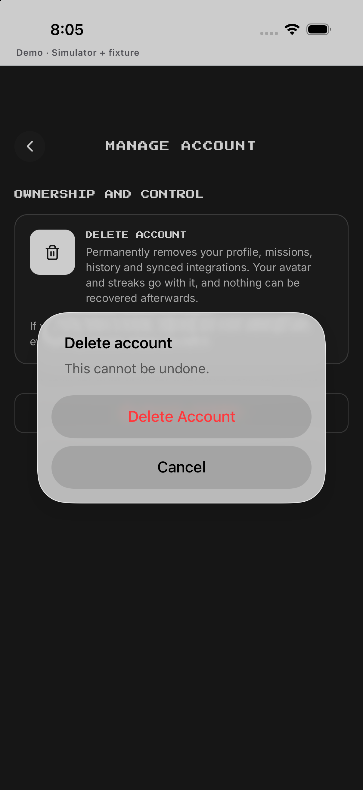 Final delete confirmation.